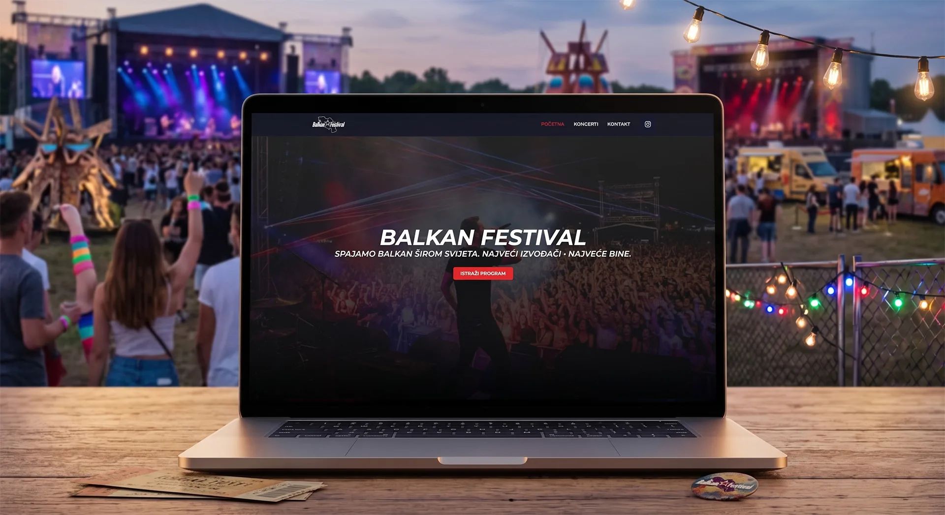 Balkan Festival — prikaz sajta