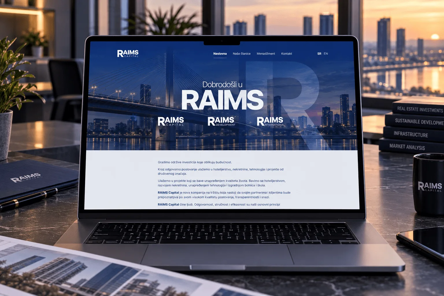 Raims Capital — prikaz sajta